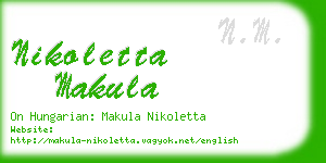 nikoletta makula business card